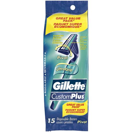 Gillette CustomPlus Disposable Razors - 15 razors
