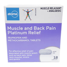 Load image into Gallery viewer, Atoma Muscle and Back Pain Platinum Relief - 18 caplets
