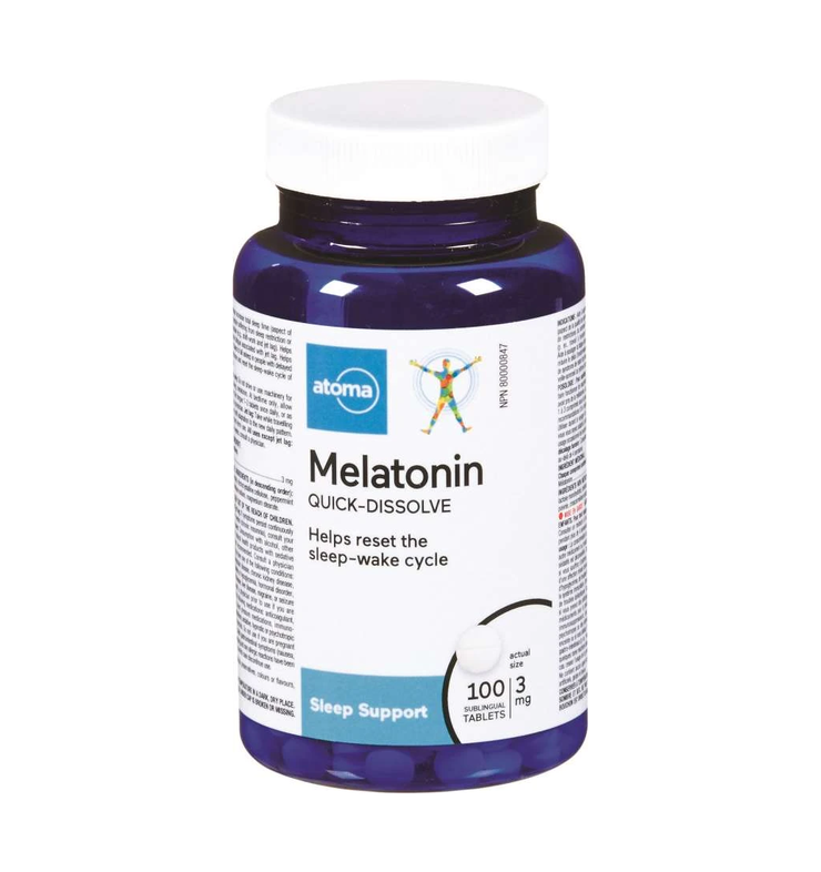 Atoma Melatonin, Quick-Dissolve, 3 mg - 100 tablets