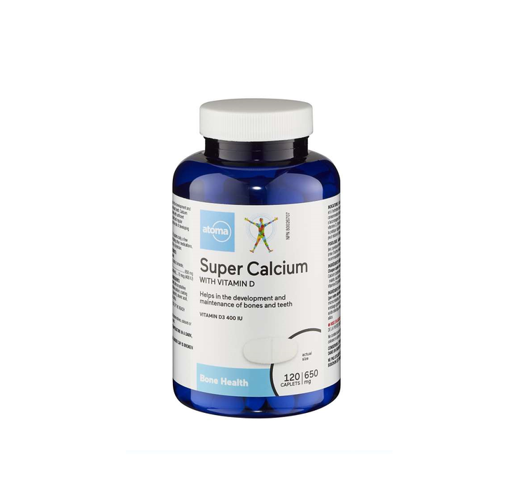 Atoma Super Calcium 650 mg with Vitamin D3 400 IU - 120 caplets
