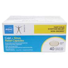 Load image into Gallery viewer, Atoma Cold + Sinus Relief Capsules, Non-Drowsy - 40 liquid gels
