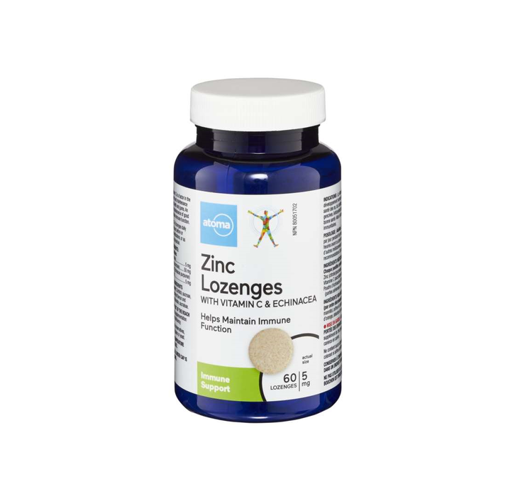 Atoma Zinc Lozenges 5 mg with Vitamin C & Echinacea - 60 lozenges