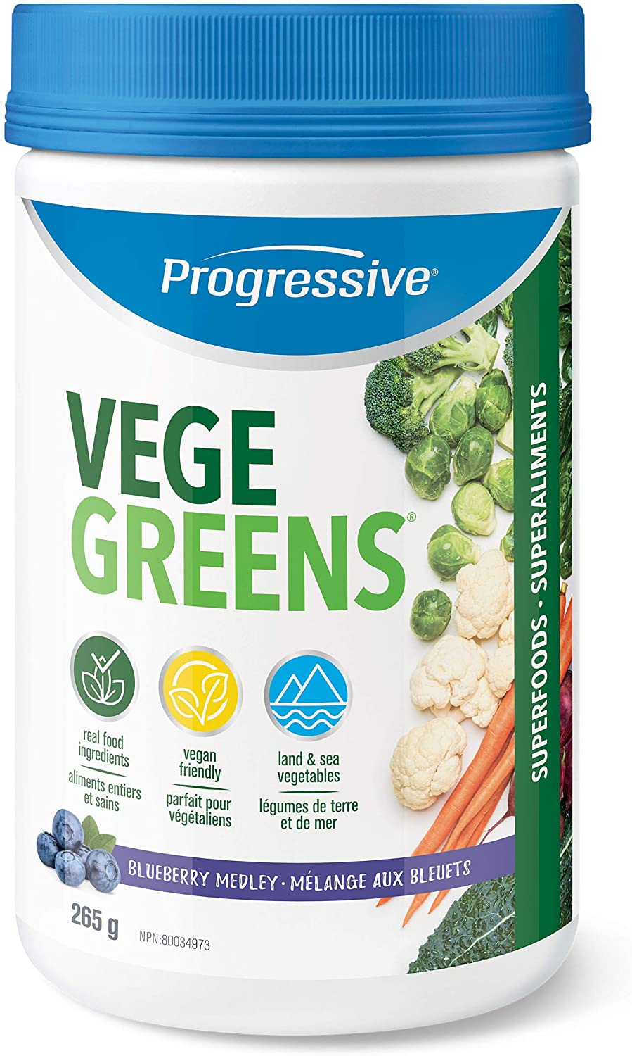 Progressive Vege Greens, Blueberry Medley - 265 g