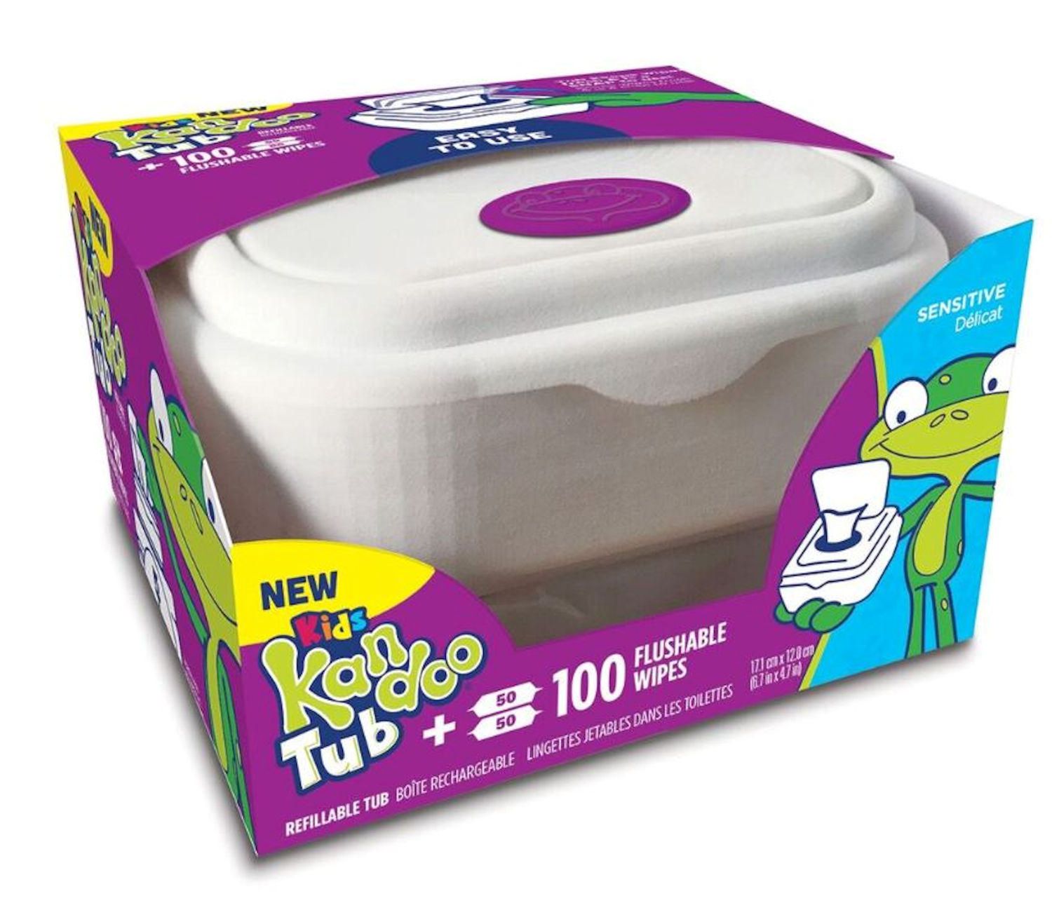 Kandoo Flushable Cleansing Wipes, Tub - 100 wipes