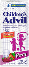 Load image into Gallery viewer, Advil Children&#39;s Ibuprofen Suspension Dye-Free, Berry Flavour - 100ml
