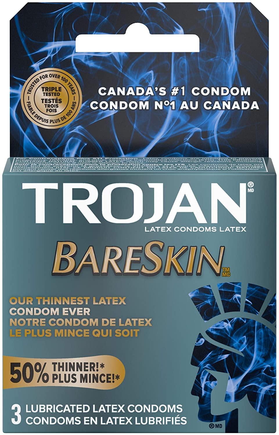 Trojan BareSkin Lubricated Latex Condoms - 3 pieces – Johnstone IDA Pharmacy