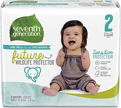 Seventh Generation Diapers, Size 2 - 31 diapers