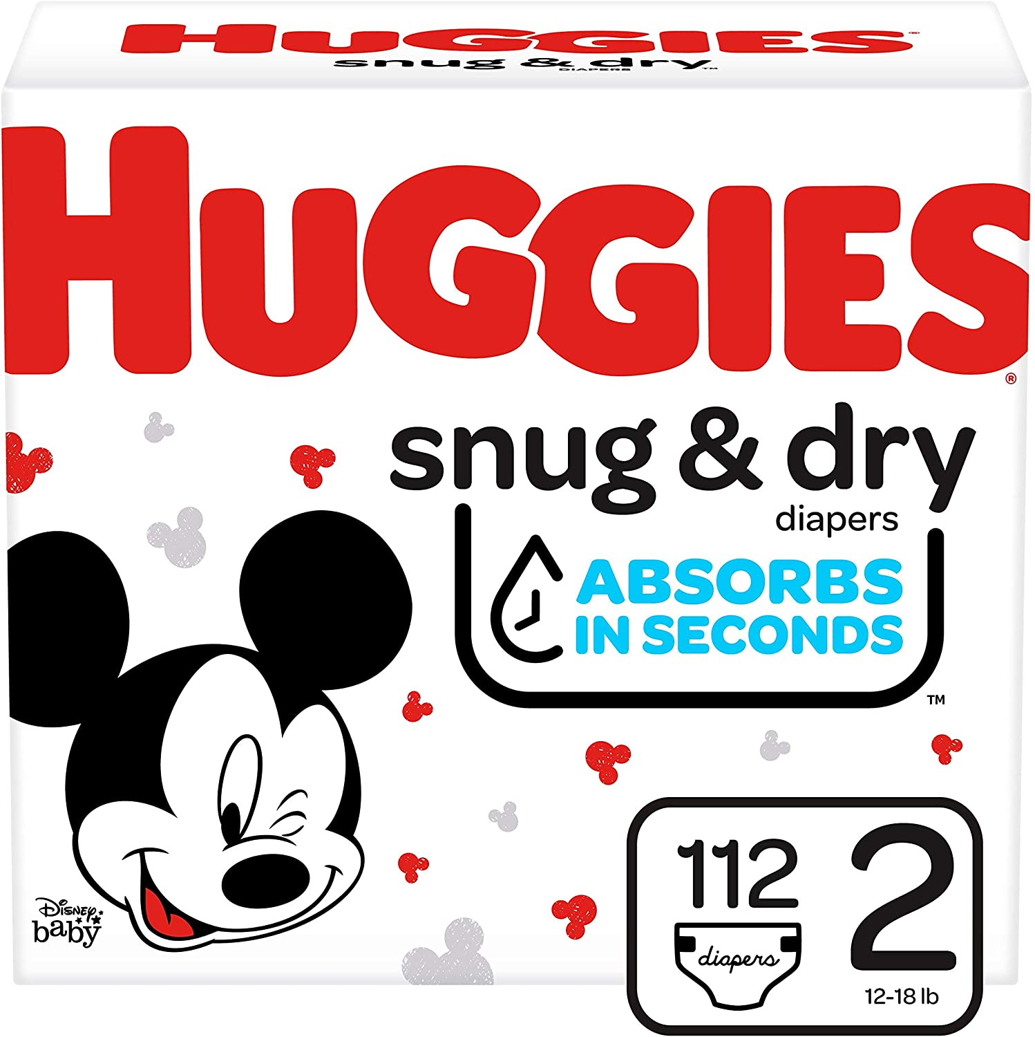 Huggies Snug & Dry Diapers, Size 2 - 112 diapers