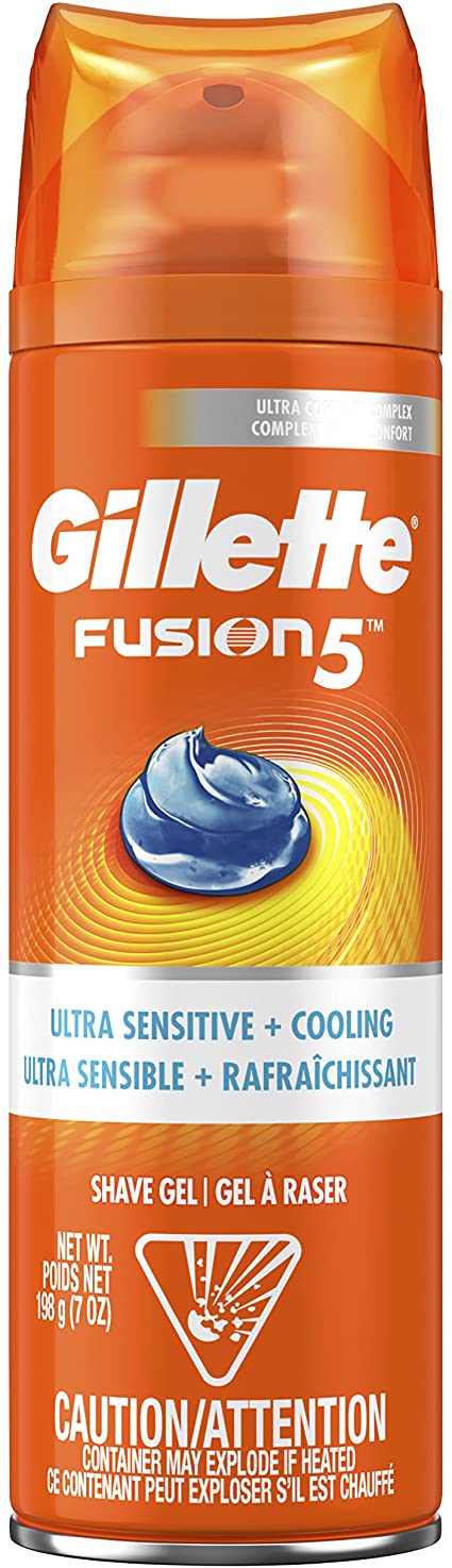 Gillette Fusion5 Ultra Sensitive + Cooling Shave Gel - 198 g