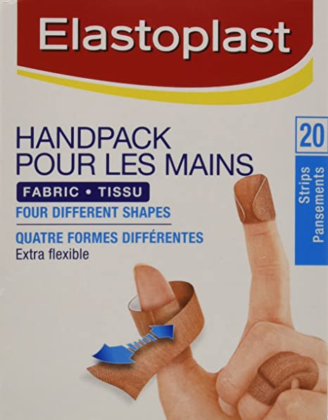 Elastoplast Handpack Fabric Bandages, Four Different Shapes - 20 strips
