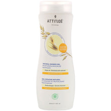 Load image into Gallery viewer, Attitude Natural Shower Gel, Nourishing, Hypoallergenic, Argan Oil, Enriched With Oatmeal - 473 mL  
