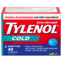 Load image into Gallery viewer, Tylenol Extra Strength Cold Nighttime- 40 eZTabs
