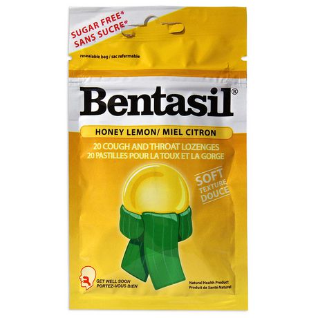 Bentasil Cough and Throat Lozenges, Honey Lemon Flavour - 20 lozenges