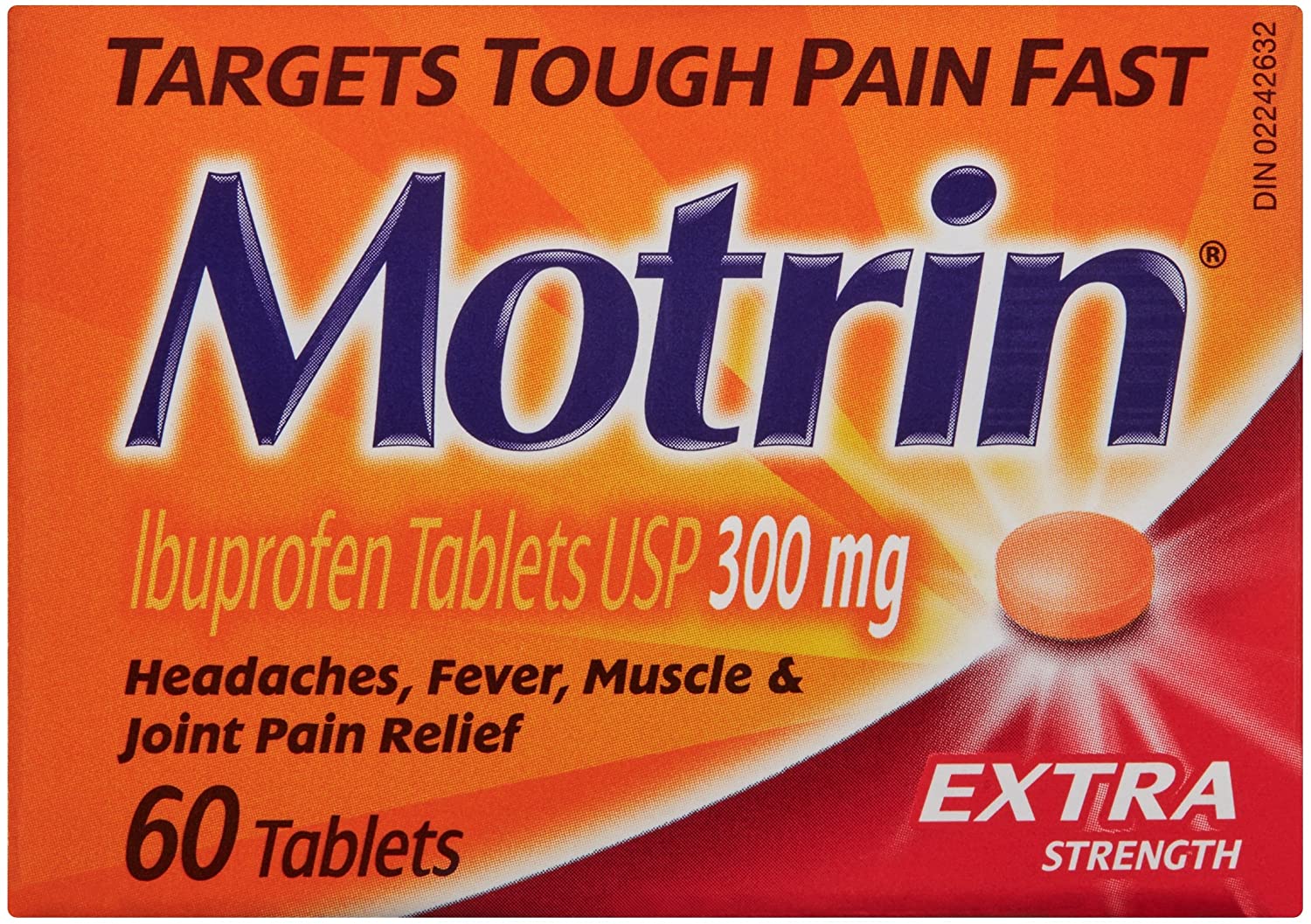 Motrin Extra Strength Ibuprofen Tablets - 60 tablets x 300 mg