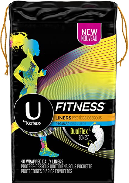 U by Kotex Fitness, Regular Liners - 40 wrapped liners