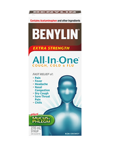 Load image into Gallery viewer, Benylin Extra Strength All-in-One Cough, Cold, &amp; Flu Syrup - 270 ml
