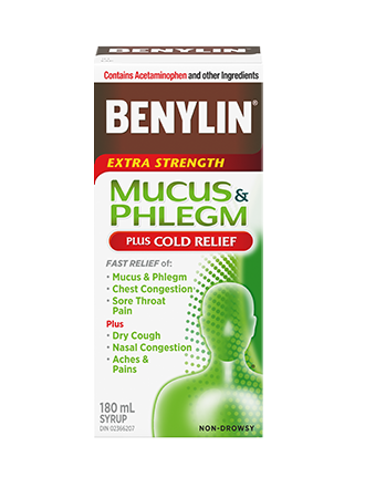 Benylin Extra Strength Mucus & Phlegm Plus Cold Relief Syrup - 180 ml