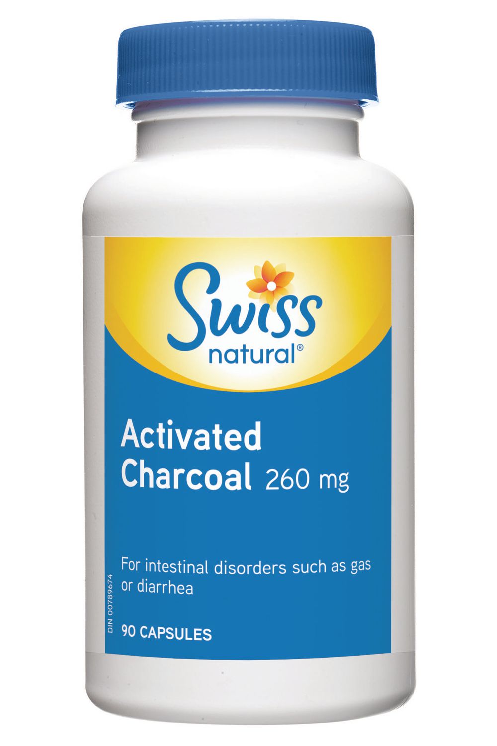 Swiss Natural Activated Charcoal 260 mg - 90 capsules