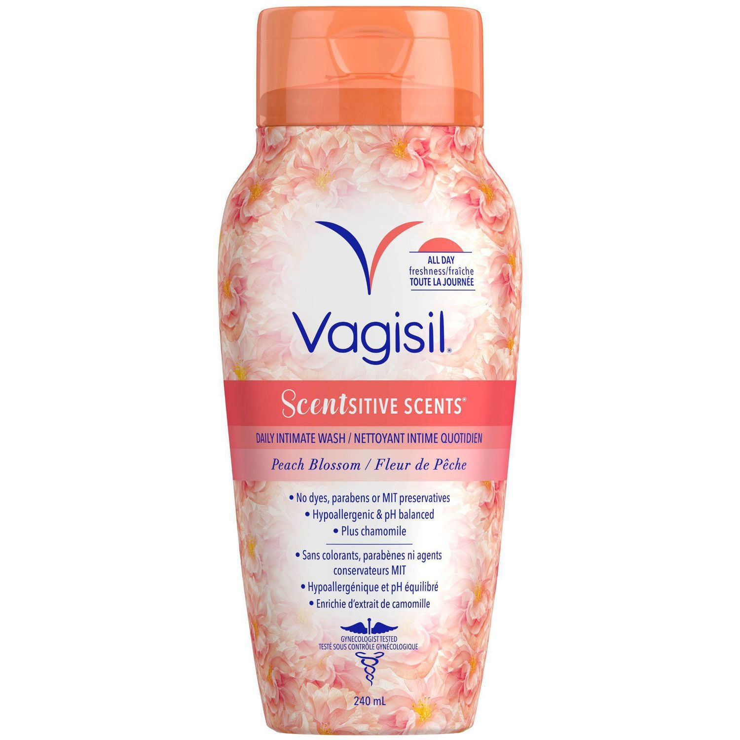 Vagisil Scentsitive Scents Daily Intimate Wash, Peach Blossom - 240 ml