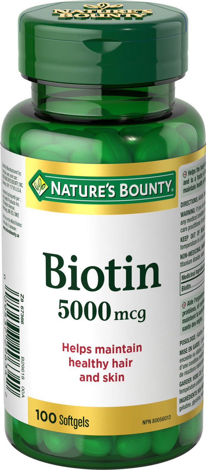 Nature's Bounty Biotin 5000 mcg - 100 softgels