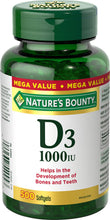 Load image into Gallery viewer, Nature&#39;s Bounty Vitamin D3 Value Size - 500 softgels
