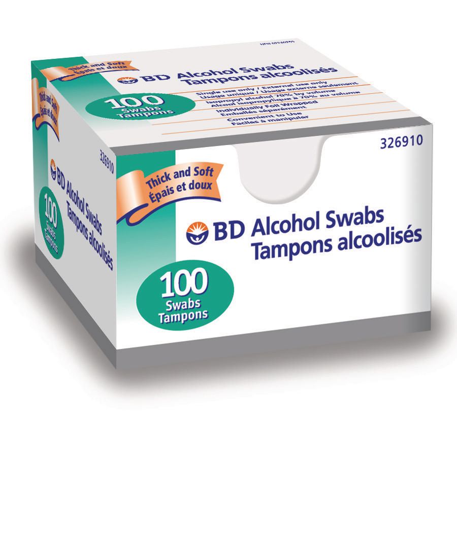 BD Alcohol Swabs - 100 swabs