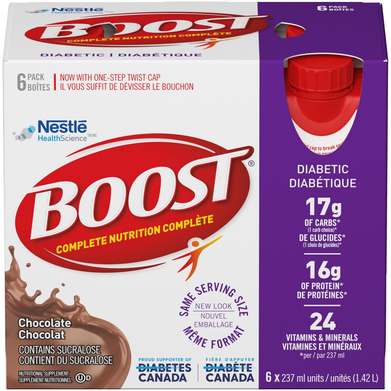 Boost Complete Nutrition, Chocolate - 6 x 237 ml