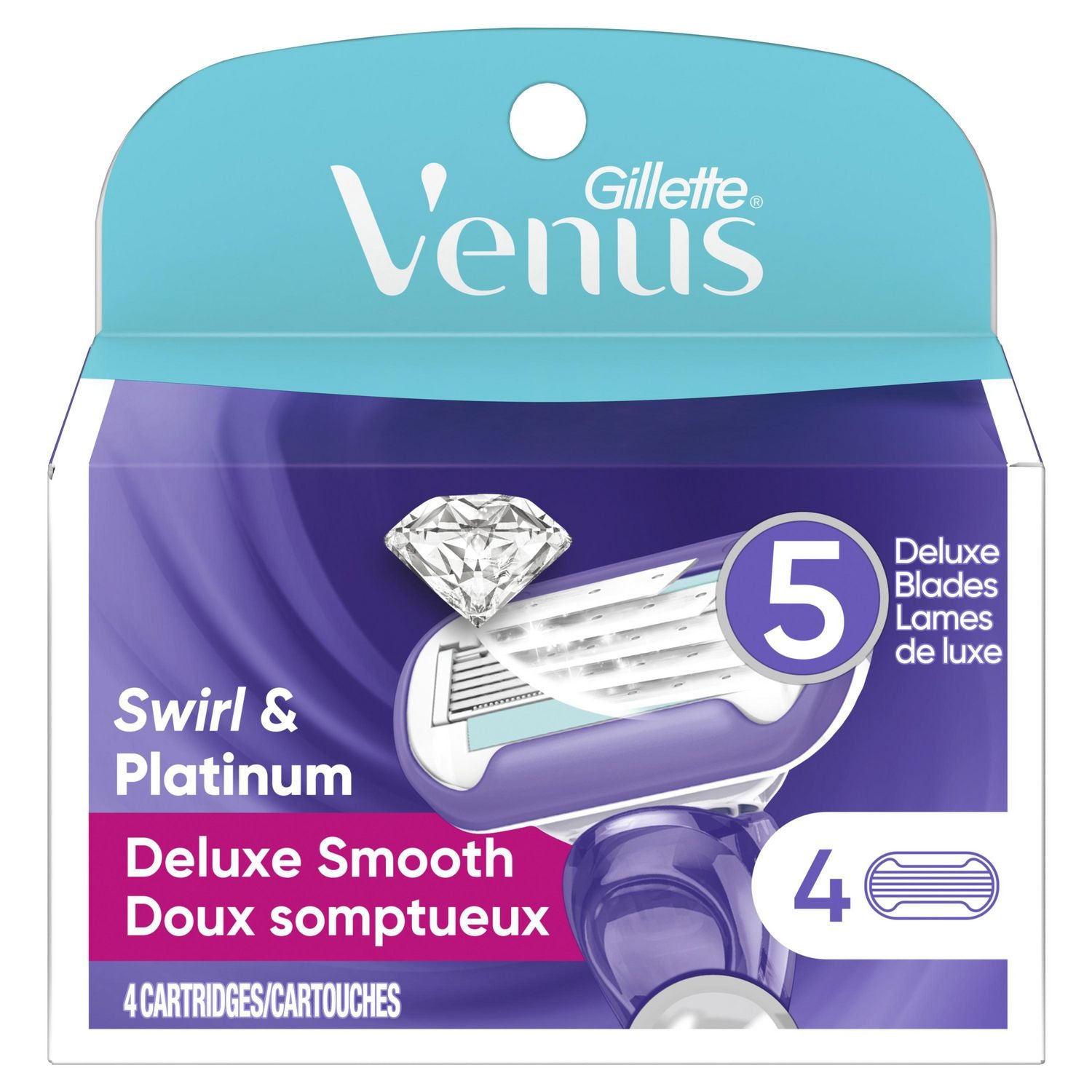 Gillette Venus Swirl Advanced Contour Blades,  Women's Razor Refills - 4 cartridges
