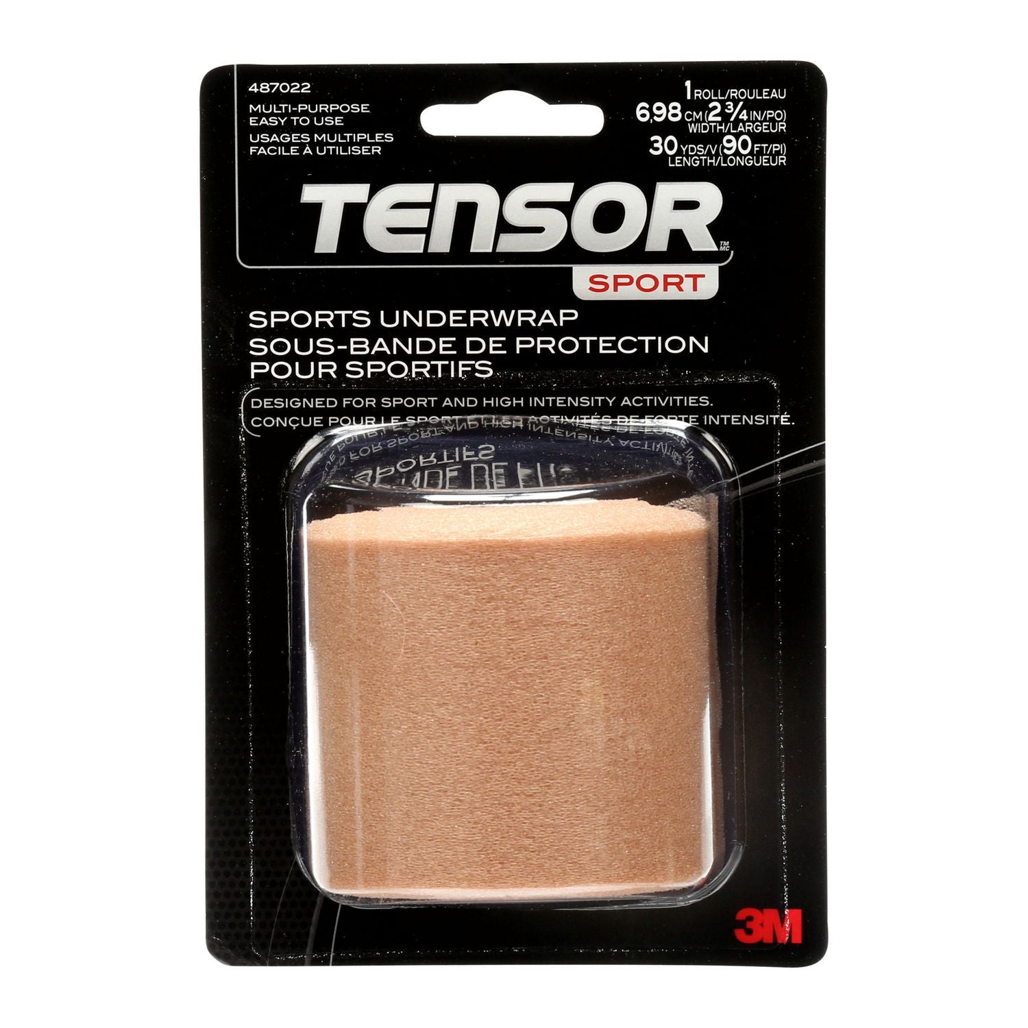 3M Tensor Sport Underwrap, Tan, 2 3/4 inch x 20 yards - 1 single roll