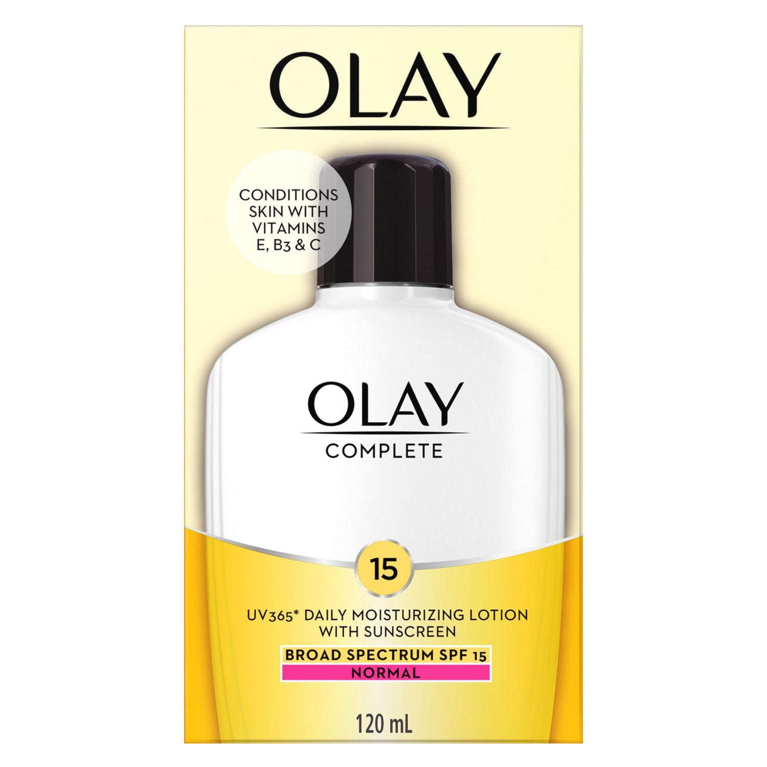 Olay Complete, UV 365 Daily Moisturizing Cream With Sunscreen SPF 15, Normal - 120 mL 