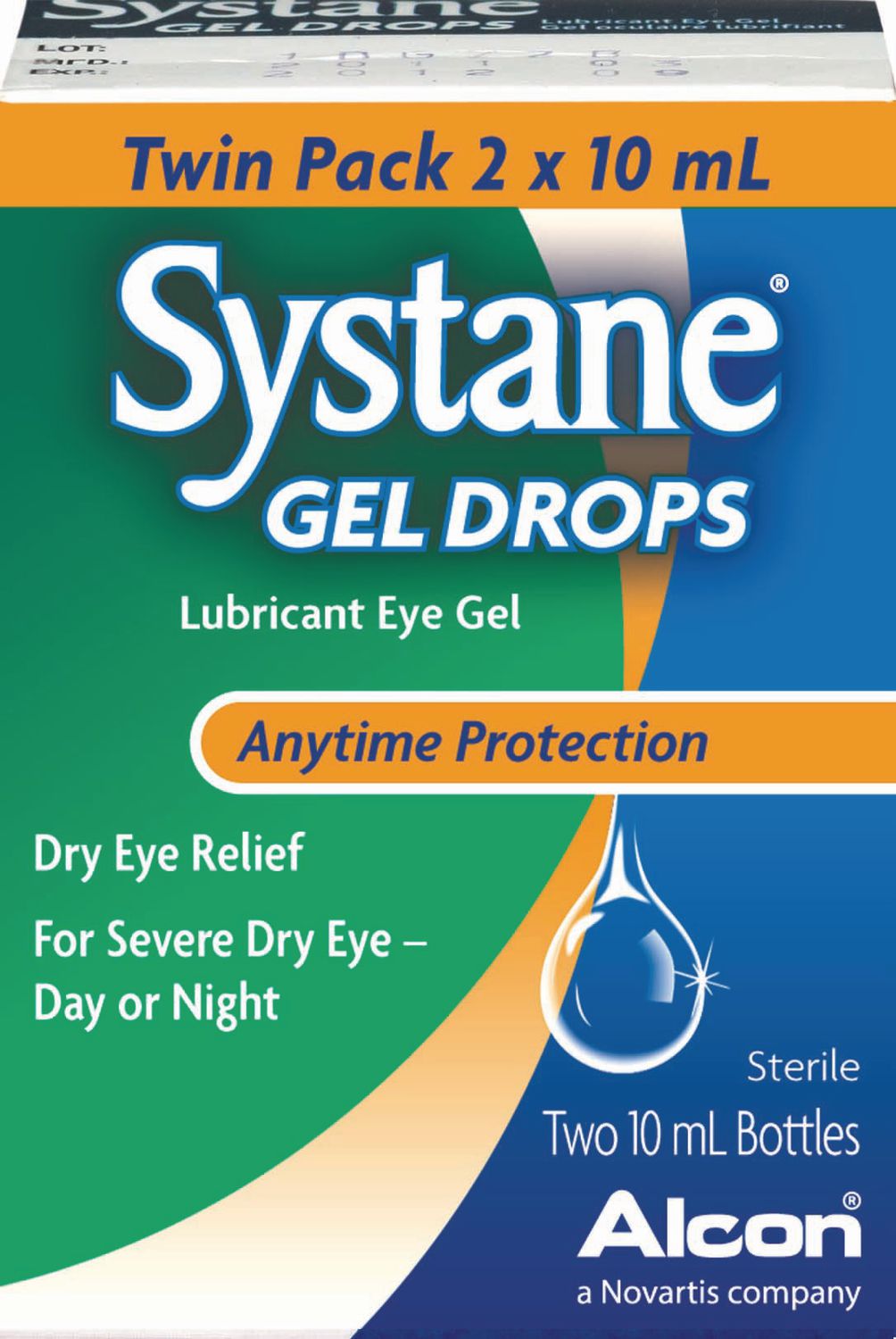 Systane Gel Drops Lubricant Eye Gel Anytime Protection Sterile Twin Pack -  20 ml