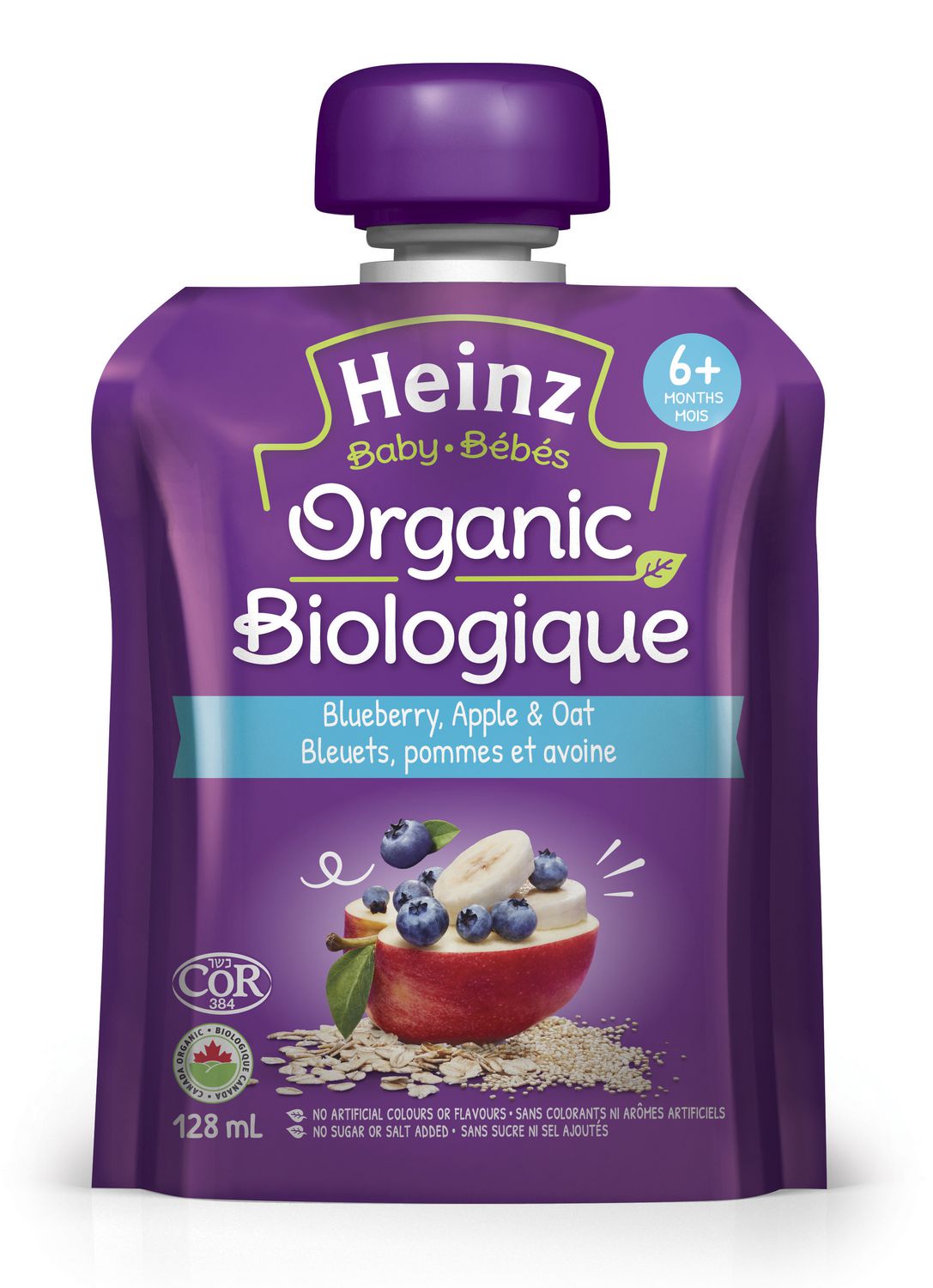 Heinz Baby Organic - 128 ml Blueberry, Apple, & Oats