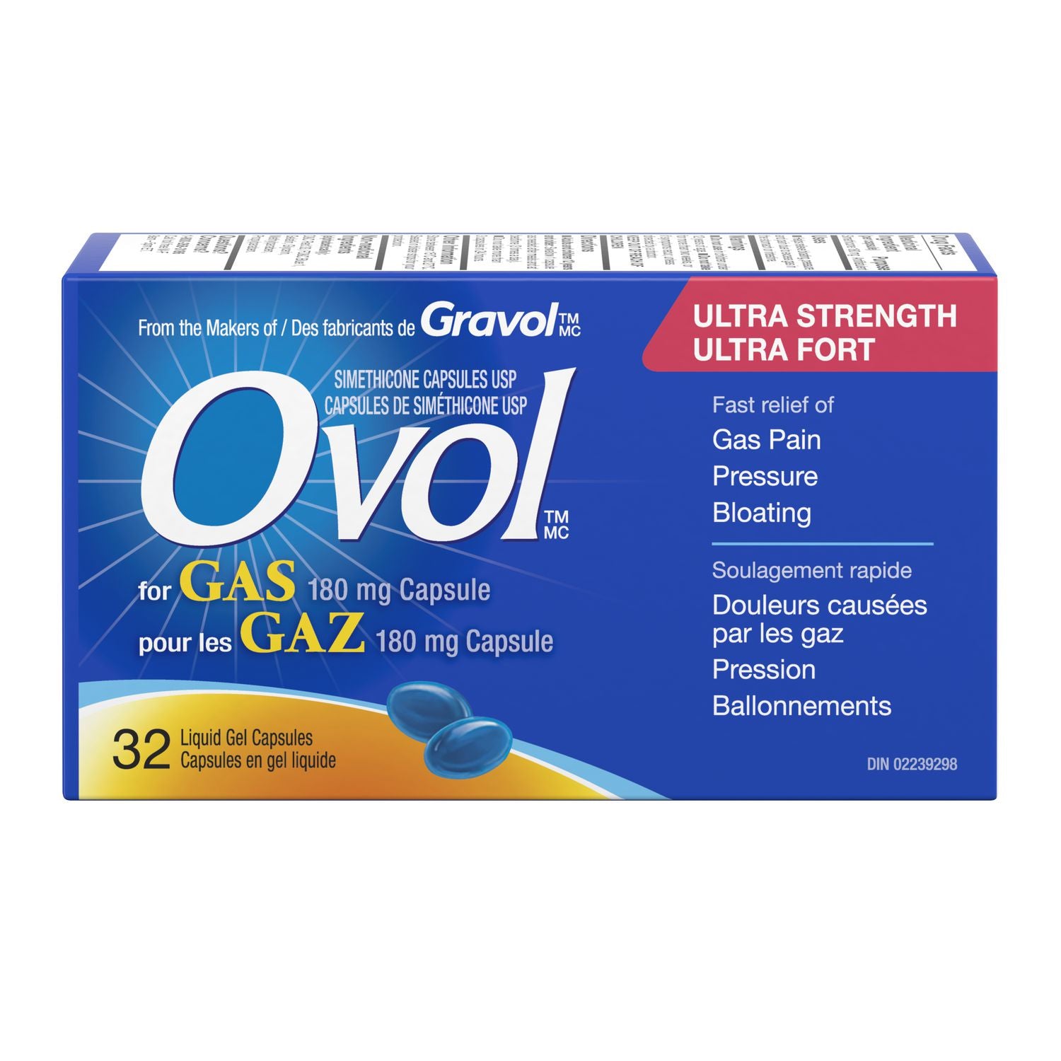 Ovol Ultra Strength Liquid Gel Capsules - 180 mg x 32 capsules