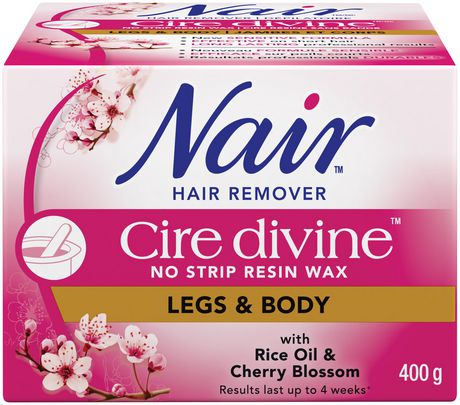 Nair Hair Remover Cire Divine, No Strip Resin Wax for Legs & Body with Rice Oil & Cherry Blossom - 400 g