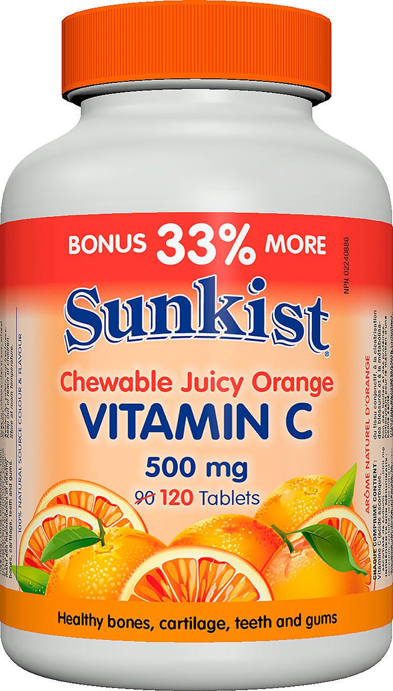 Sunkist Chewable Juicy Orange Vitamin C 500 mg - 120 tablets