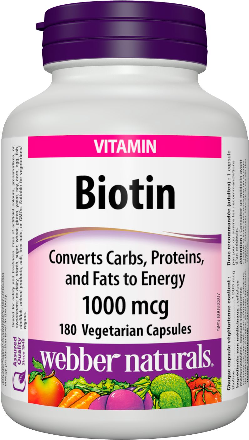 Webber Naturals Biotin 1000 mcg - 180 capsules