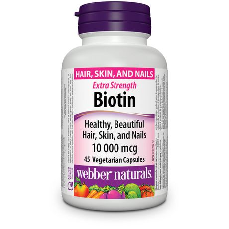 Webber Naturals Biotin Extra Strength 10000 mcg - 45 capsules