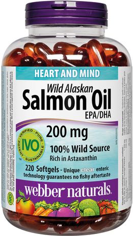 Webber Naturals Wild Alaskan Salmon Oil EPA/DHA 200 mg - 220 softgels