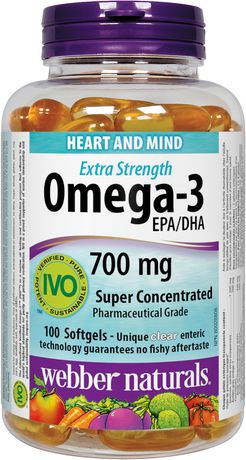 Webber Naturals Extra Strength Omega-3 EPA/DHA 700 mg - 100 softgels