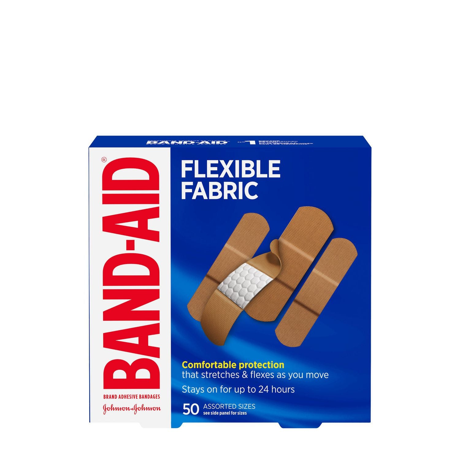 Band-Aid Flexible Fabric Adhesive Bandages - 50 assorted sizes