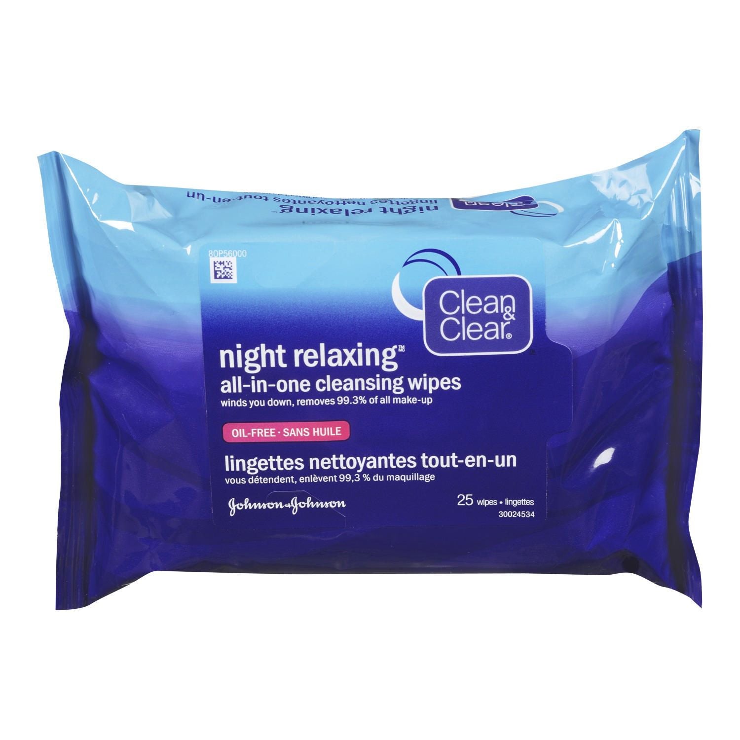 Clean And Clear Night Relaxing All In One Cleansing Wipes, Oil Free - 25 wipes