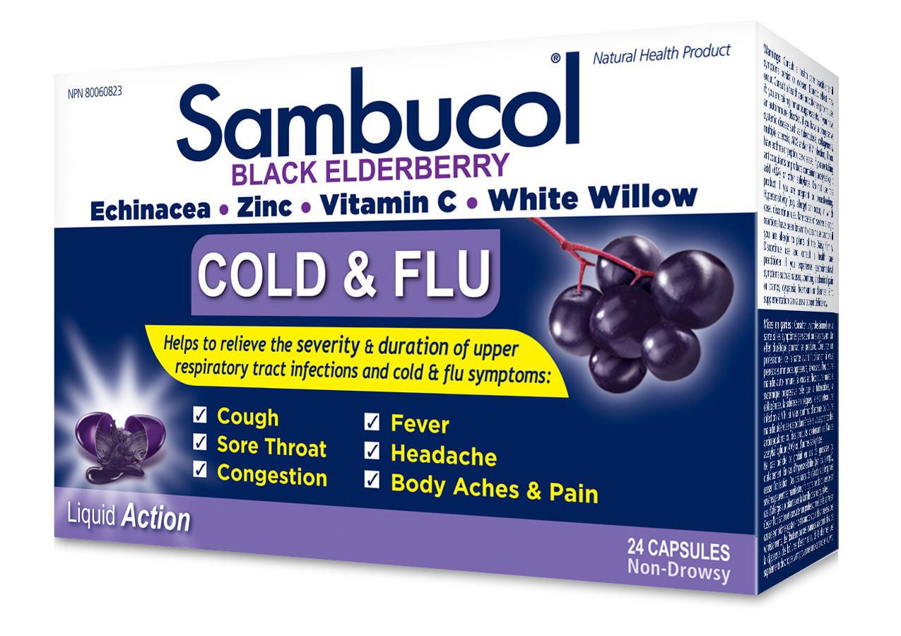 Sambucol Cold & Flu Black Elderberry Capsules - 24 capsules