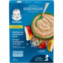 Load image into Gallery viewer, Gerber Stage 2 Baby Cereal (from 6 months) Multigrain Oatmeal &amp; Fruit
