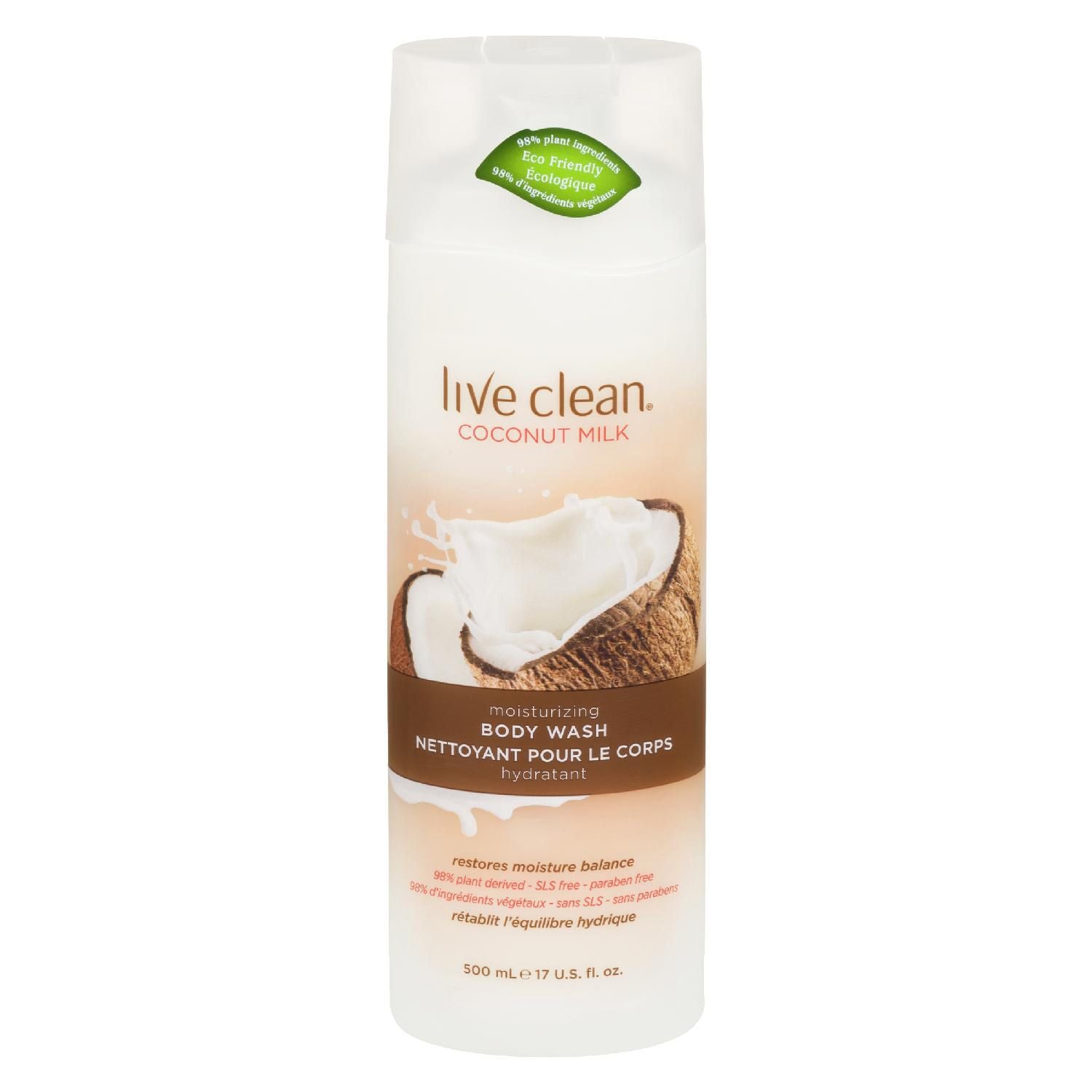 Live Clean Coconut Milk Moisturizing Body Wash - 500 mL 