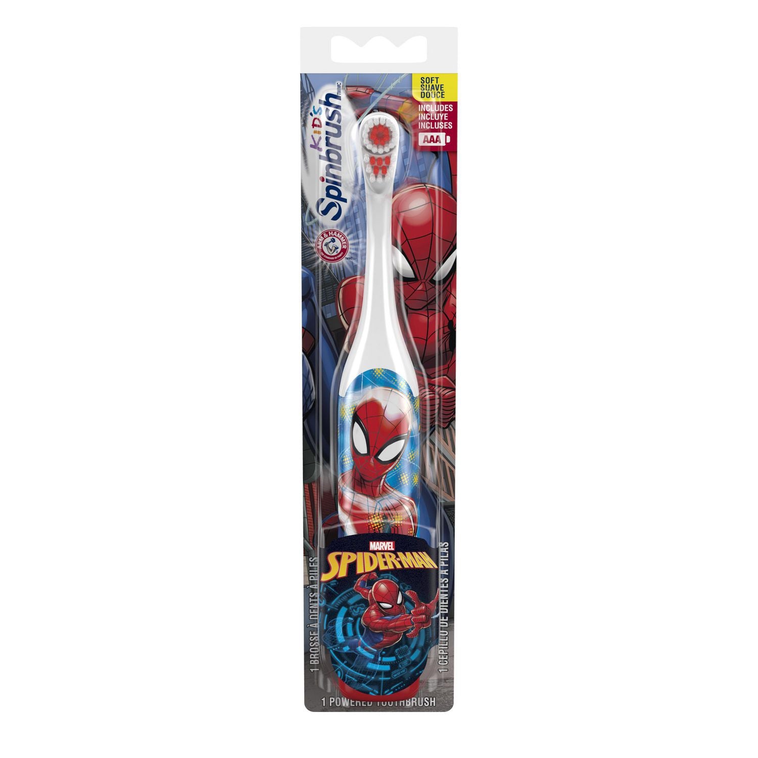 Arm & Hammer Kids Battery-Powered Spinbrush, Marvel's Spiderman (battery included)
