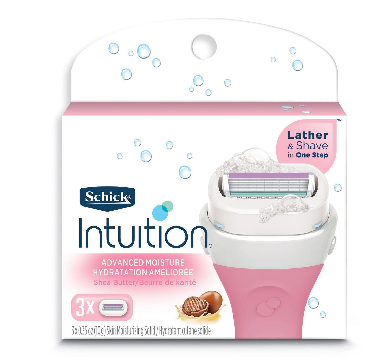Schick Intuition Advanced Moisture Women’s Razor Refills with Shea Butter - 3 razor refills