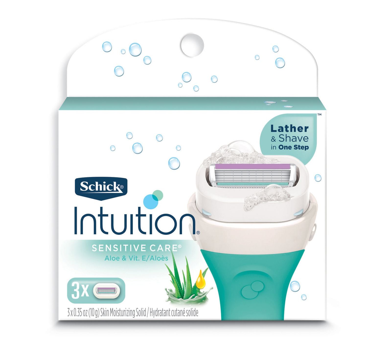 Schick Intuition Naturals Sensitive Care Women's Razor Refills with Vitamin E & Aloe - 3 razor refills