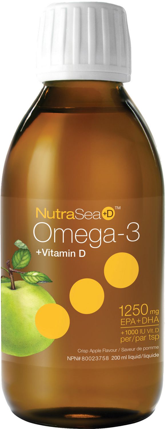 Nature's Way NutraSea Omega 3 + Vitamin D Apple Liquid - 200 ml