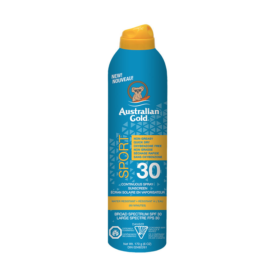 Australian Gold Continuous Spray Sport Sunscreen, SPF 30, Water Resistant - 170 g 