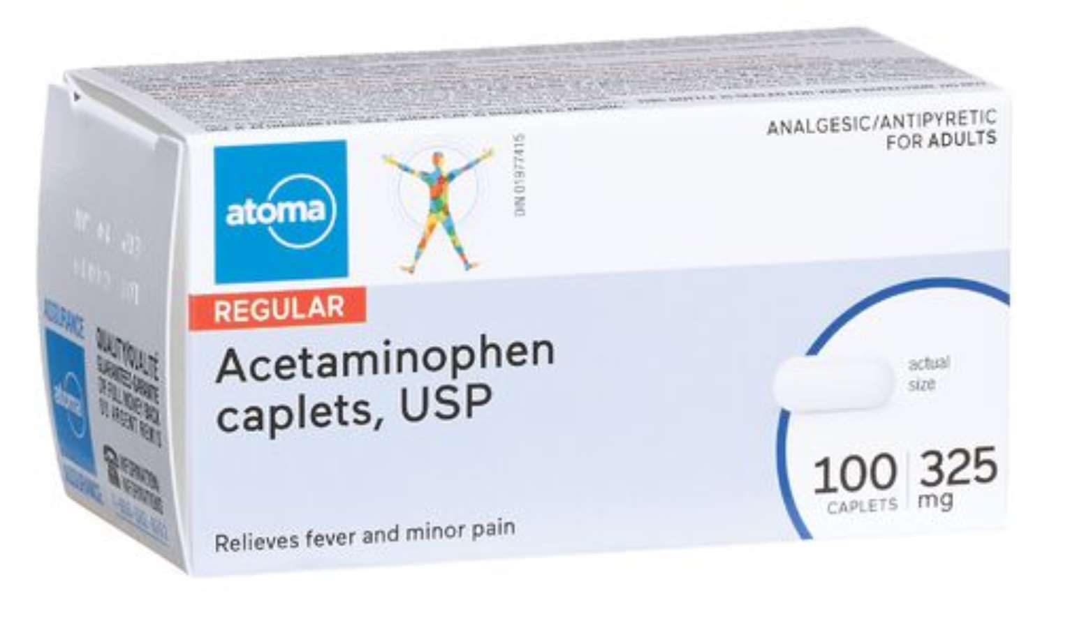 Atoma Regular Acetaminophen Caplets - 100 caplets x 325 mg